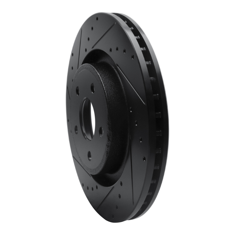 Jeep Grand Cherokee Brake Rotor (1) - Front Left - R1 Concepts - Drilled & Slotted - Black - `06-`10